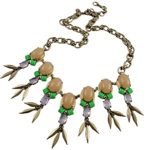 J. Crew Statement Necklace - blush green lavender aurora borealis A0272